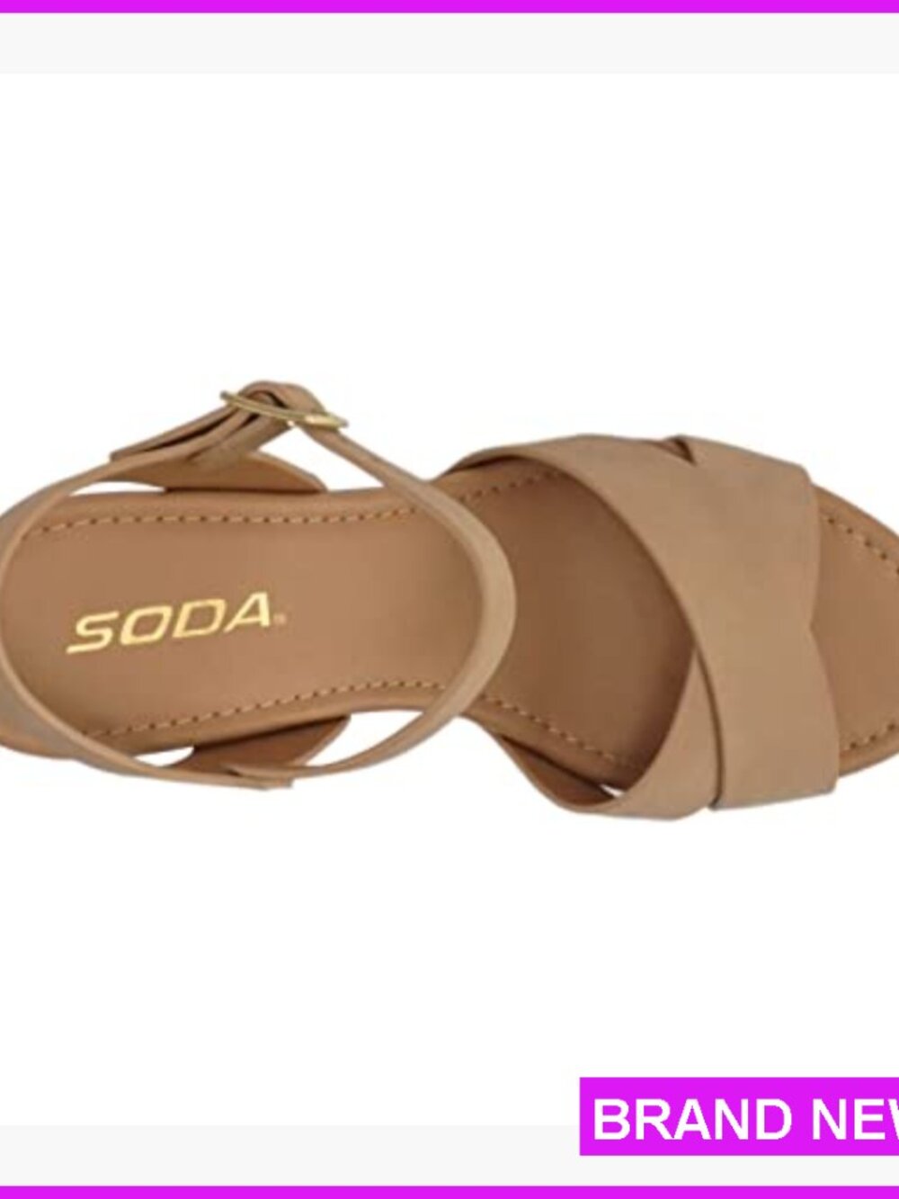 Chunky Platform Heeled Sandals Crisscross Strap Ankle Buckle Stud Fashion - Picture 5 of 5